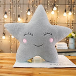 Cosmic Plush Pillows: star, moon, raindrop & clouds